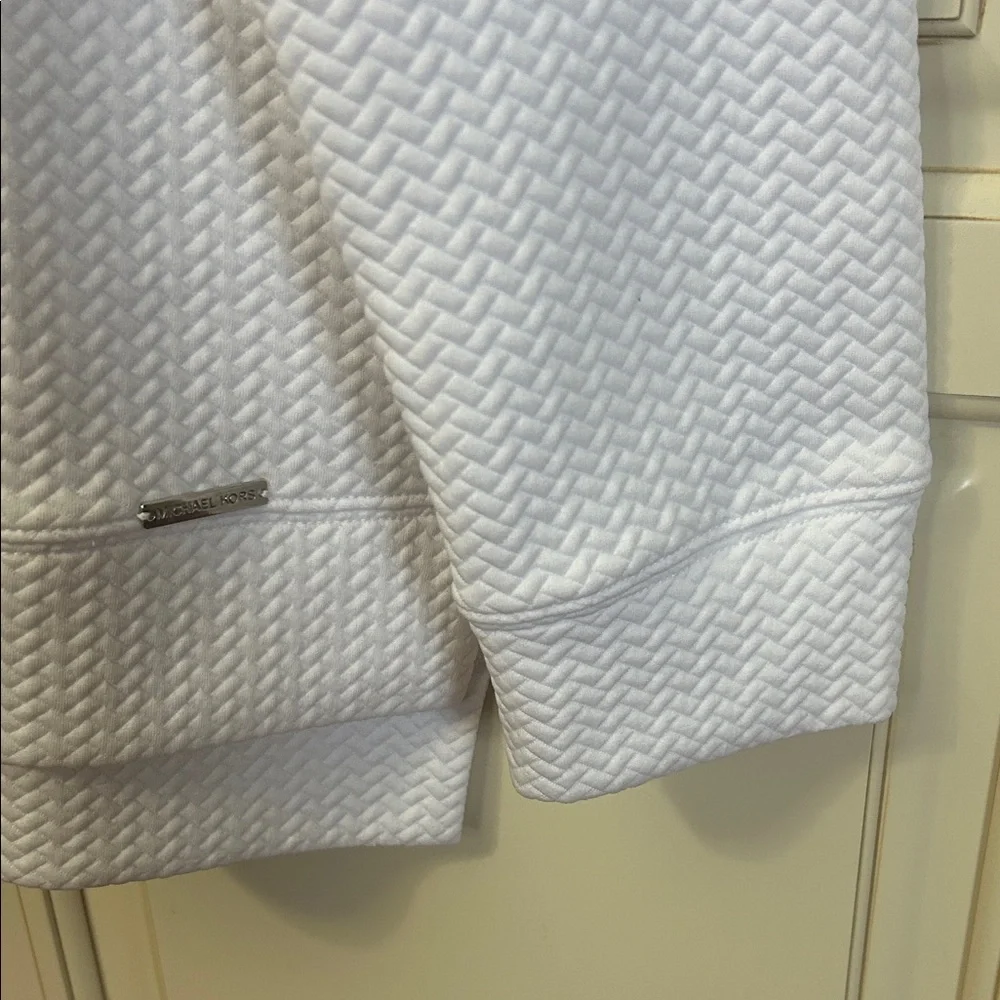 Michael Kors White Textured Lace-Up Top - Picture 3 of 5